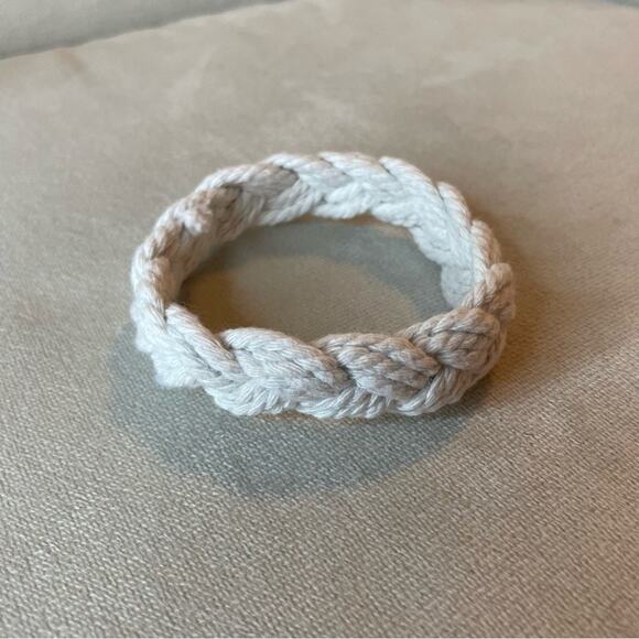 Braided Rope Bracelet Cotton Beach Coastal Cowgirl Boho Nautical Casual Cream - Picture 3 of 7